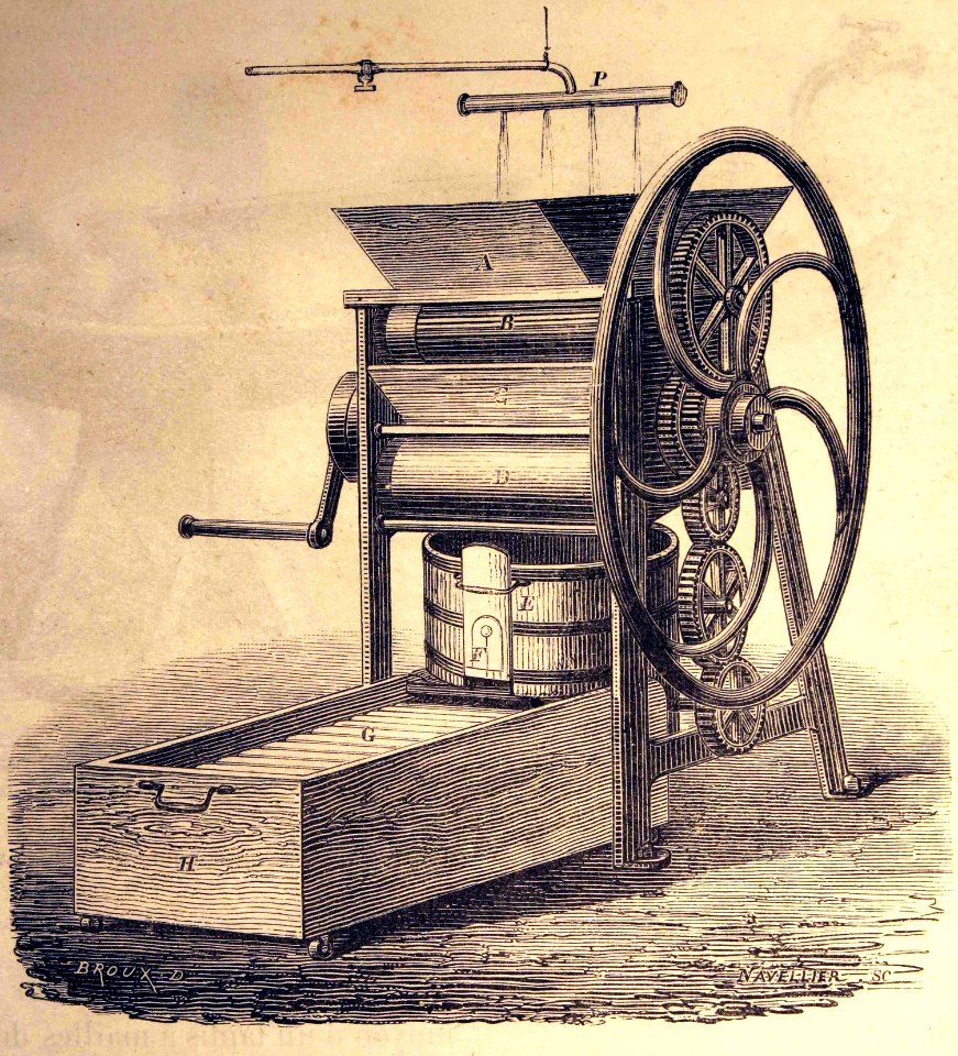 "Machine Hauducoeur pour malaxer le beurre".
