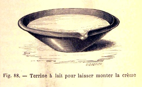"Terrine à lait pour laisser monter la crème".. Free illustration for personal and commercial use.