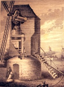 "Le moulin à vent appliqué à la mouture du blé".. Free illustration for personal and commercial use.