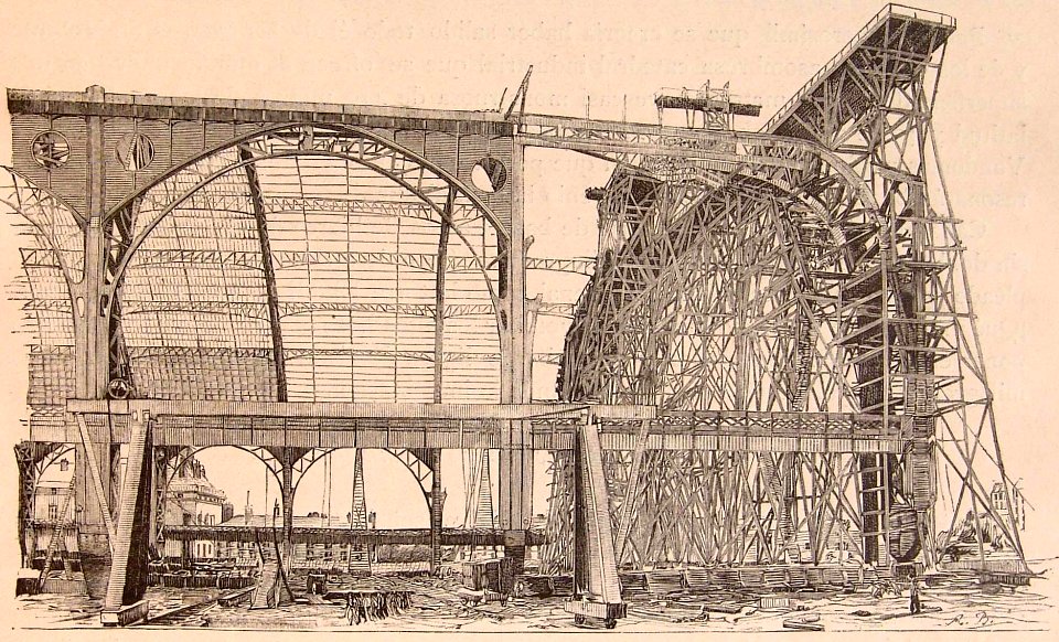 Construcción de la galería de las máquinas.