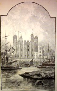 "La torre de Londres, vista desde el Támesis".