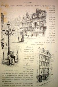 "Antiguas casas de Holborn, casa de Shakespeare".
