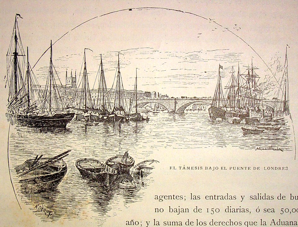 "El Támesis bajo el puente de Londres".