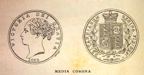 "Media corona, anverso y reverso".