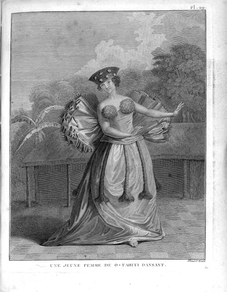 Une jeune femme de o-Tahiti Dansant