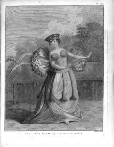 Une jeune femme de o-Tahiti Dansant