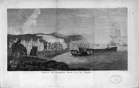 Entrevue du Commodore Byron avec les Patagons