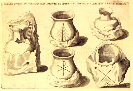 "Vascula vitrea et testacea cum sanguine..."