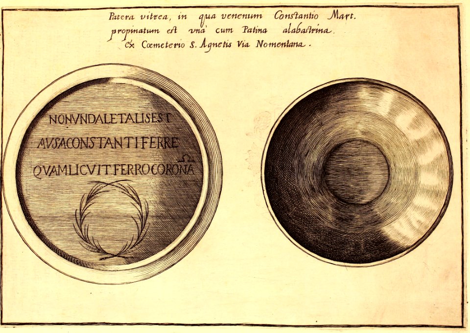 "Patera vitrea in qua venenum Constantio"