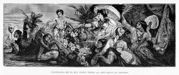 "Cleopatra en el rio Cydno yendo al encuentro de Antonio"
