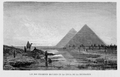 "Las dos pirámides mayores en la época de la inundación"