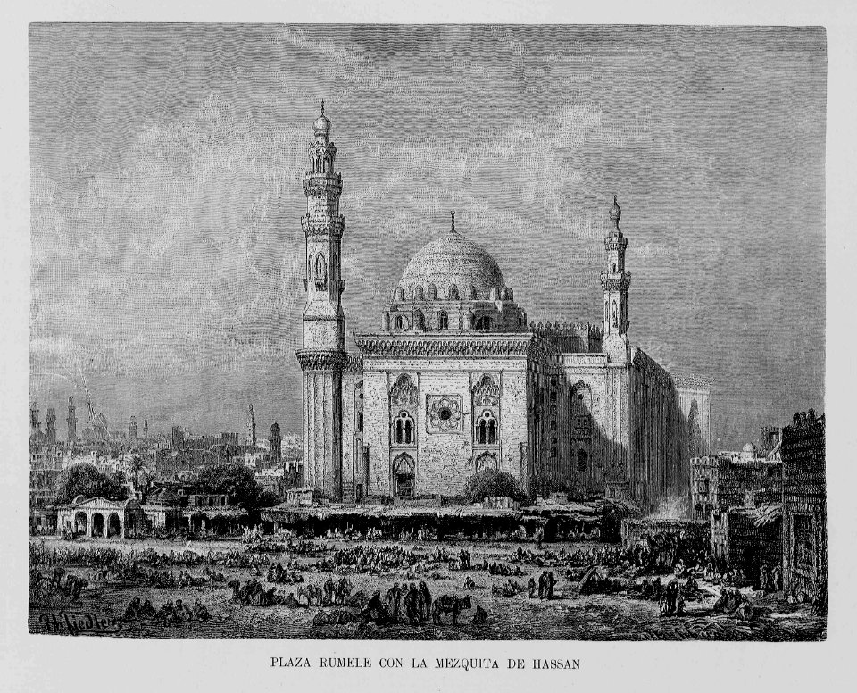 "Plaza Rumele con la Mezquita de Hassan"