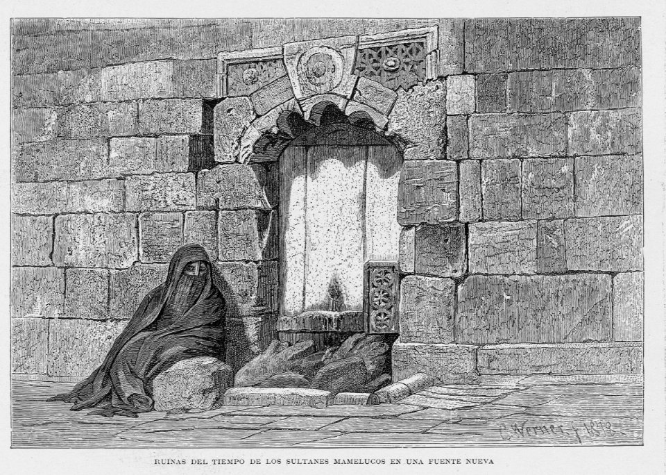 "Ruinas del tiempo de los sultanes mamelucos en una fuente nueva"