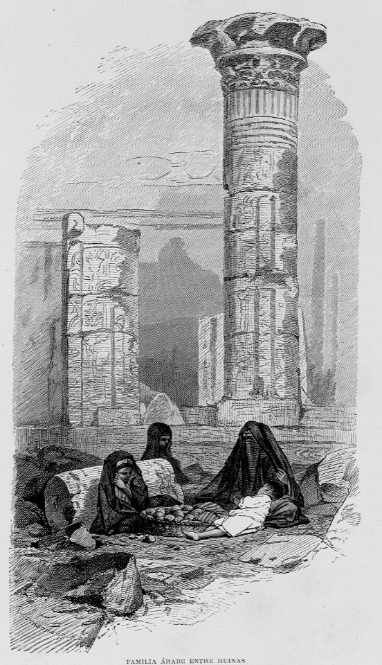 "Familia árabe entre ruinas"