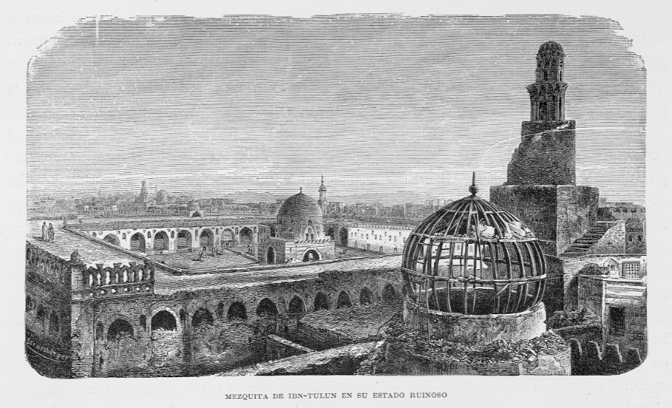 "Mezquita de Ibn-Tulun en su estado ruinoso"