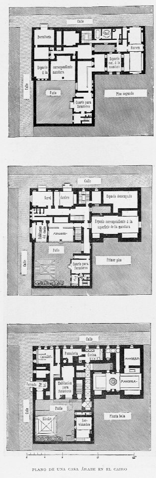 "Plano de una casa árabe en El Cairo"