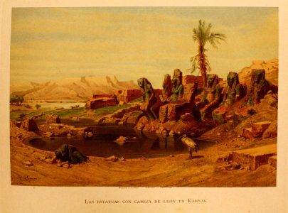 "Las Estatuas on cabeza de Leon en Karnak"