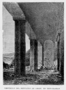 "Vestíbulo del sepulcro de Ameni en Beni-Hassan"