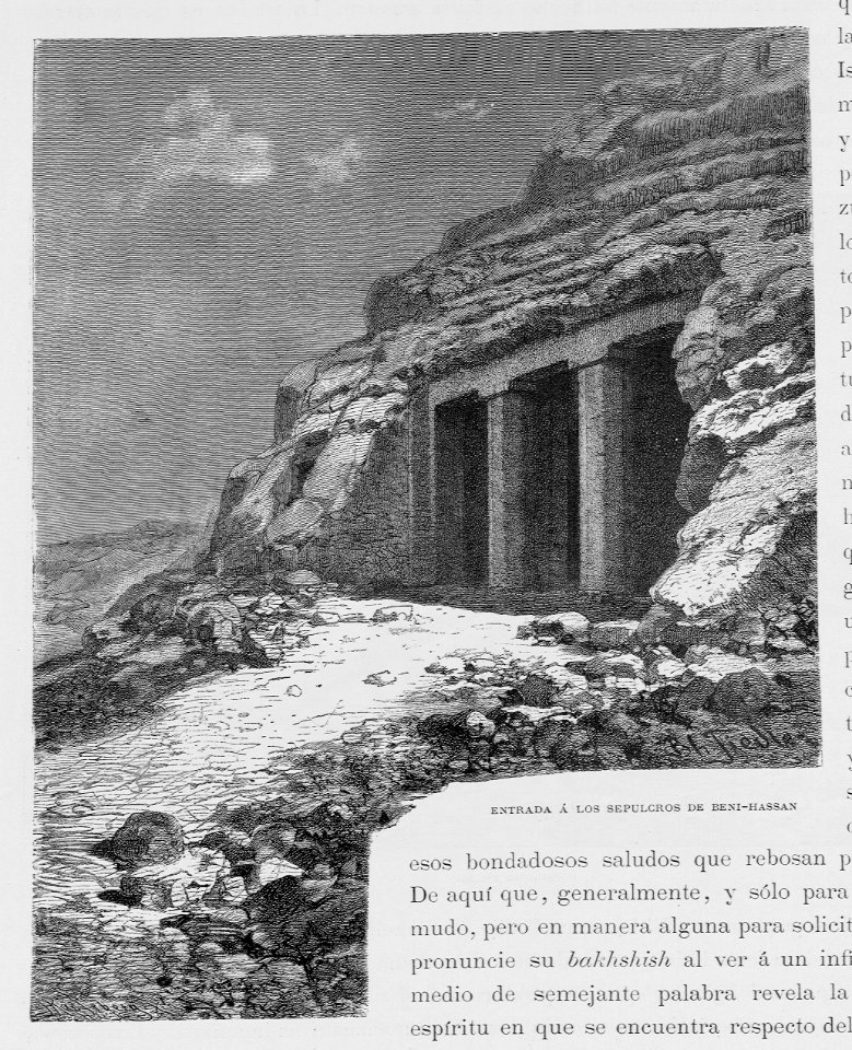 "Entrada a los sepulcros de Beni-Hassan"
