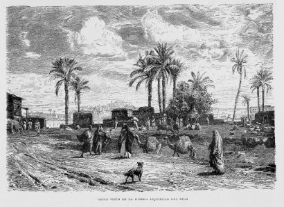 "Cairo visto de la ribera izquierda del Nilo"