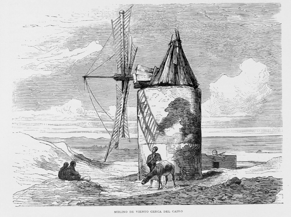 "Molino de viento cerca del Cairo"