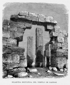 "Pilastra esculpida del templo de Karnak". Free illustration for personal and commercial use.