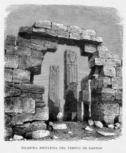 "Pilastra esculpida del templo de Karnak"