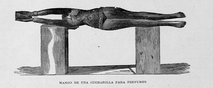 "Mango de una cucharilla para perfumes"