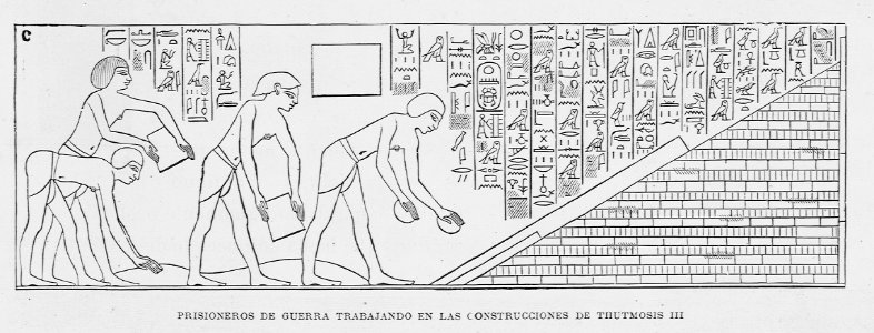 "Prisioneros de guerra trabajando en las construcciones de Thutmosis III"