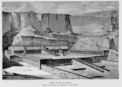 "Templo de Der El-Bachri (Según los planos y restitución de E. Brune)"