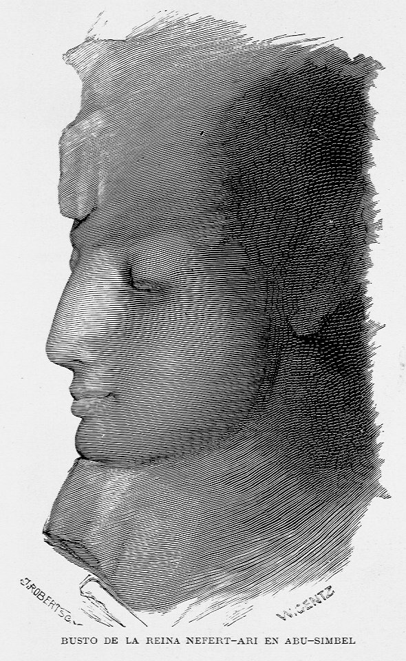 "Busto de la Reina Nefert-Ari en Abu-Simbel"