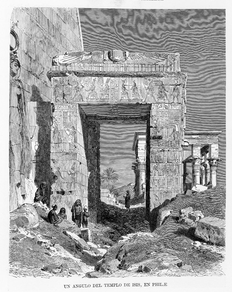 "Un ángulo del templo de Isis, en Philae"