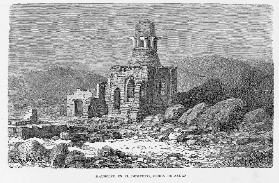 "Mausoleo en el desierto, cerca de Asuan"