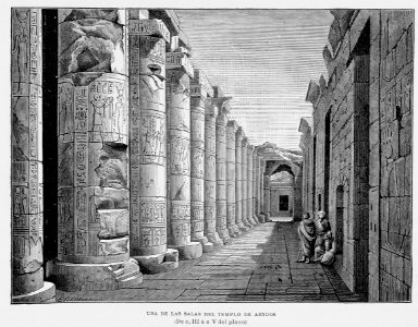 "Una de las salas del Templo de Abydos (De e, III a e V del plano).. Free illustration for personal and commercial use.