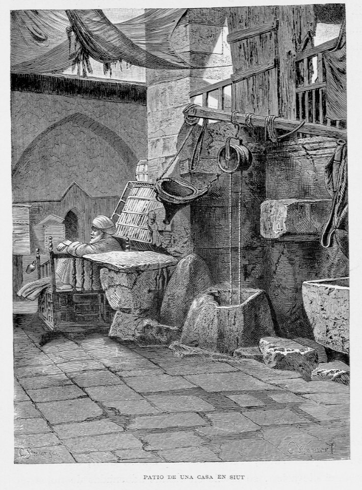 "Patio de una casa en Siut"