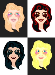Smiling women faces. Free illustration for personal and commercial use.