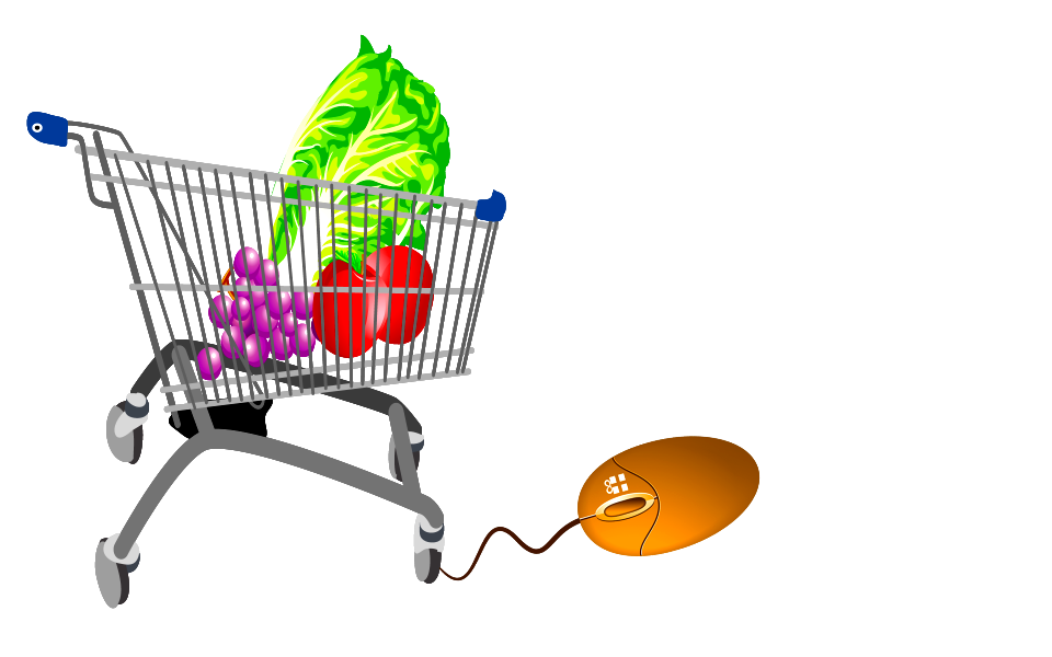 Trolley mouse grocery vegetables concept, perhaps a concept for s. Free illustration for personal and commercial use.