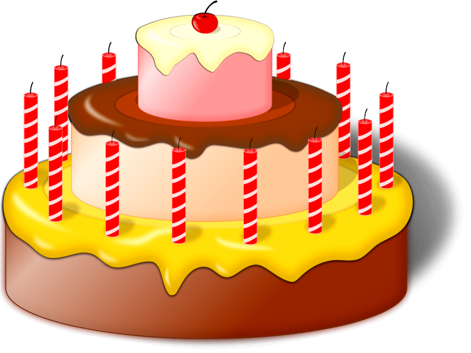 Flat design birthday cake with topper Vector illustration Stock Vector  Image & Art - Alamy
