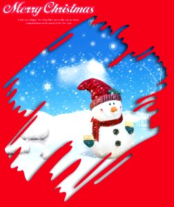 Snowman Christmas card. Free illustration for personal and commercial use.