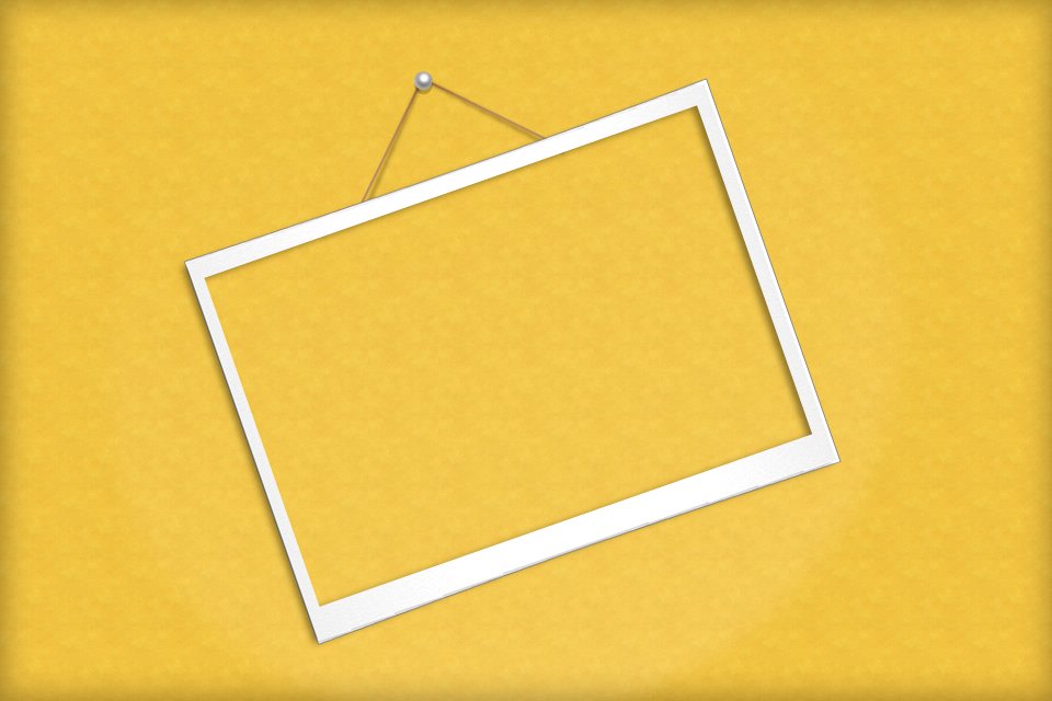 White frame on the wall. Free illustration for personal and commercial use.