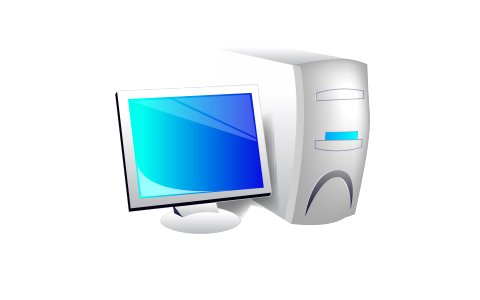 Realistic Desktop Computer. Free illustration for personal and commercial use.