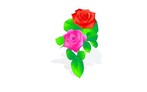 Abstract pink and red roses and leaves. Free illustration for personal and commercial use.