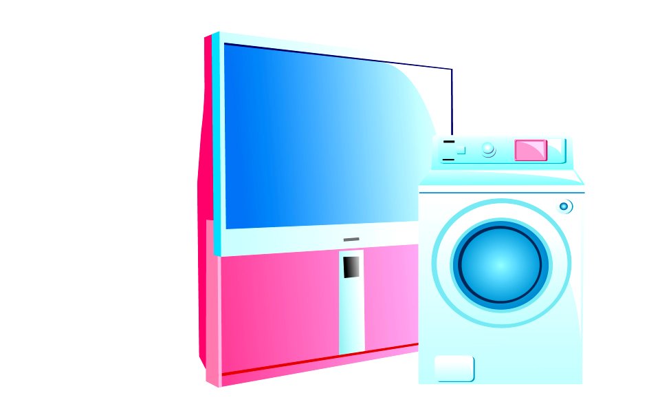 set of of household appliances. Free illustration for personal and commercial use.
