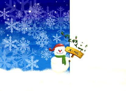 Snowman with Merry Christmas. Free illustration for personal and commercial use.