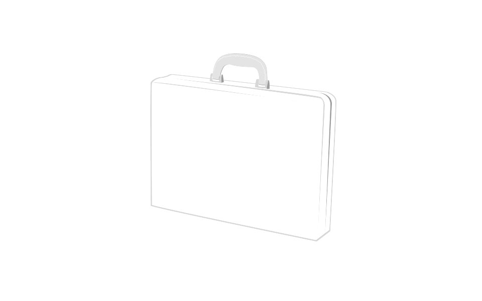Carton Or Plastic White Blank Package Box With Handle. Briefcase,. Free illustration for personal and commercial use.