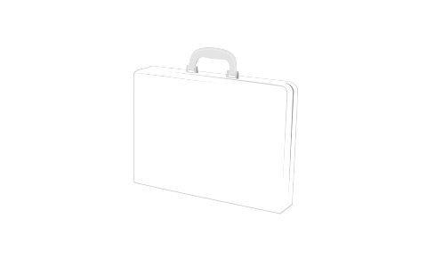 Carton Or Plastic White Blank Package Box With Handle. Briefcase,. Free illustration for personal and commercial use.
