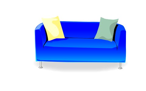 Couch abstract isolated on a white backgrounds. Free illustration for personal and commercial use.