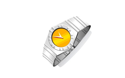 Analog men wrist watch isolated on white. Free illustration for personal and commercial use.