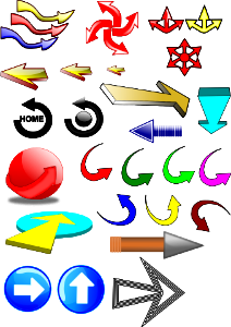 Arrows Glossy Icons Set. Free illustration for personal and commercial use.