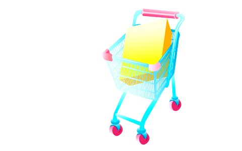 Shopping supermarket cart. Free illustration for personal and commercial use.